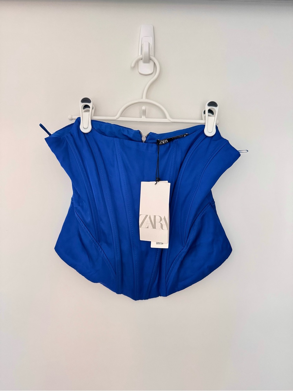 Zara Cobalt Blue Structured Bustier Corset Top - size Small